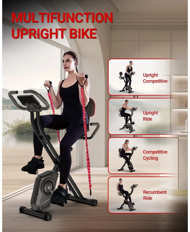 Harison Adjustable Magnetic Exercise Bike for Home, 380 lbs Capacity with App