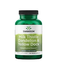 Swanson Milk Thistle, Dandelion and Dock Herbal Liver Support, Overall Health and Wellbeing, 120 Capsules, 1 Pack