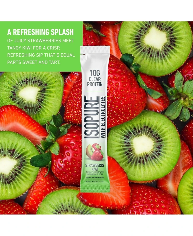 Isopure Protein Water Stickpacks Strawberry Kiwi, 6 Count