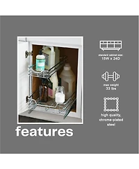 Household Essentials Glidez Steel Pull-Out Storage Organizer, 2-Tier Design