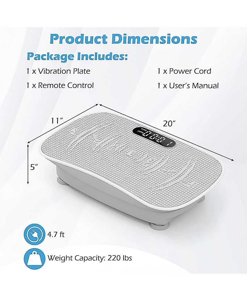 Sugift 20 in Multi-Mode Vibration Platform for Full-Body Home Workouts