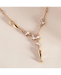 Alex and Ani Champagne Pearl and Crystal Pendant Necklace