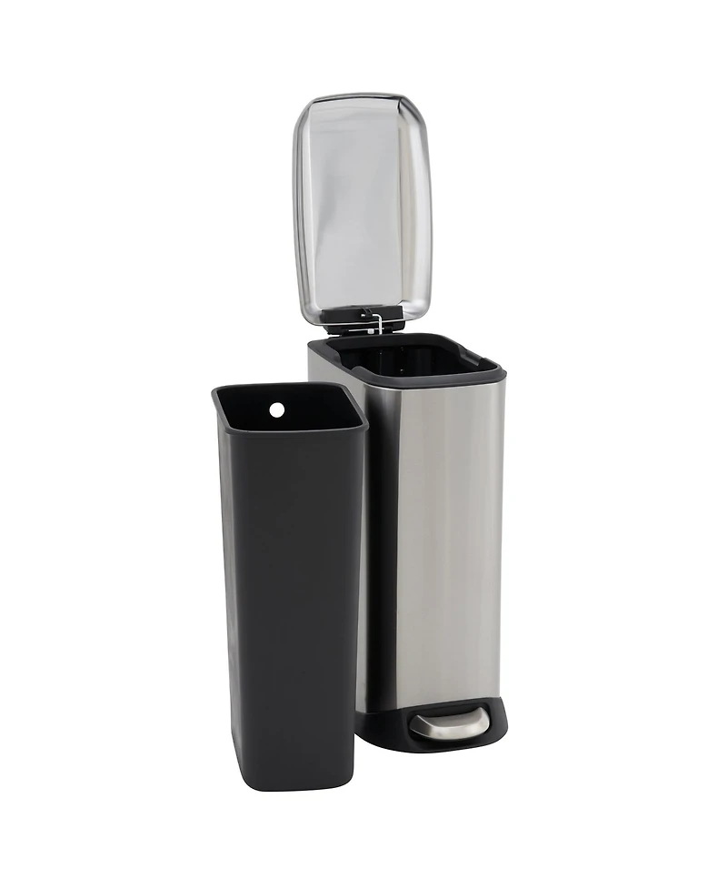 Household Essentials Slim Trash Can, 20 Liter/5 Gallon, Small Stainless Steel Trash Can