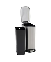 Household Essentials Slim Trash Can, 20 Liter/5 Gallon, Small Stainless Steel Trash Can