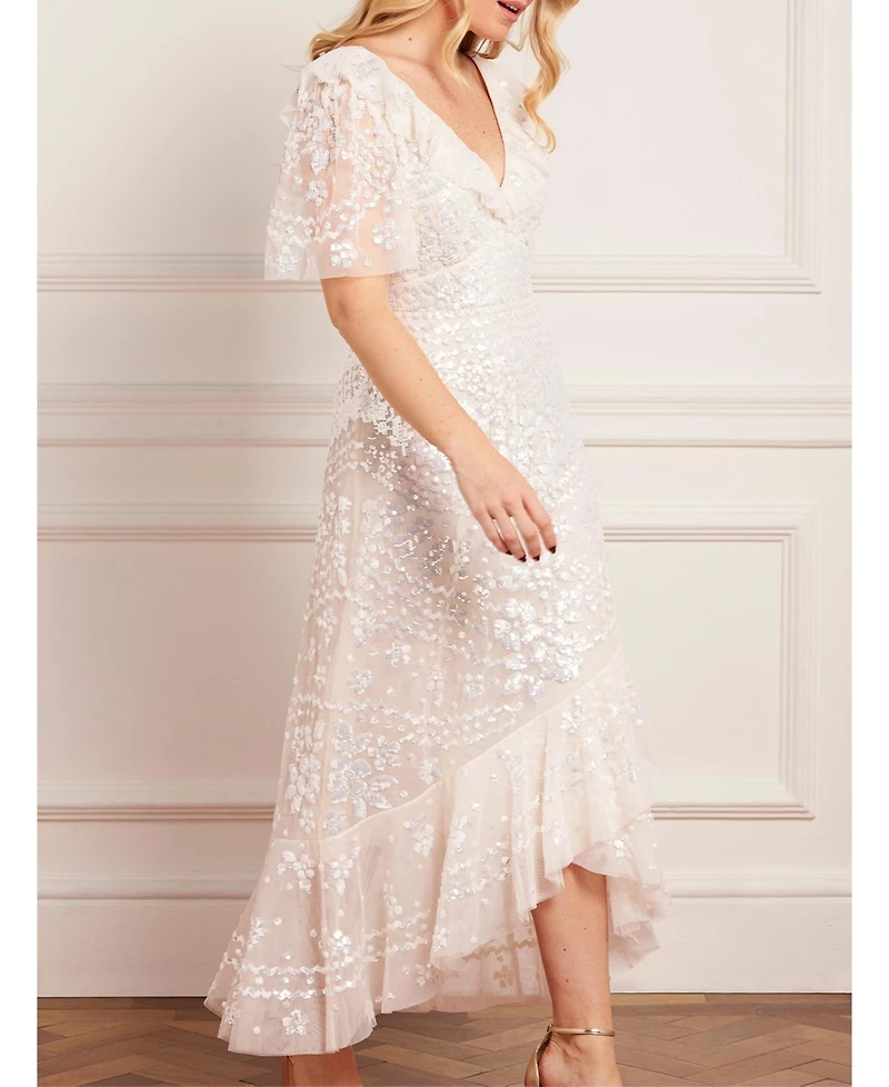 Needle & Thread Women's Anais Sequin Frill Ankle Gown