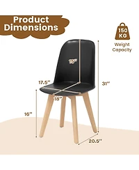 Gymax Modern Dining Chairs Set of 2 Armless Kitchen Chairs 330 Lbs Load Capacity