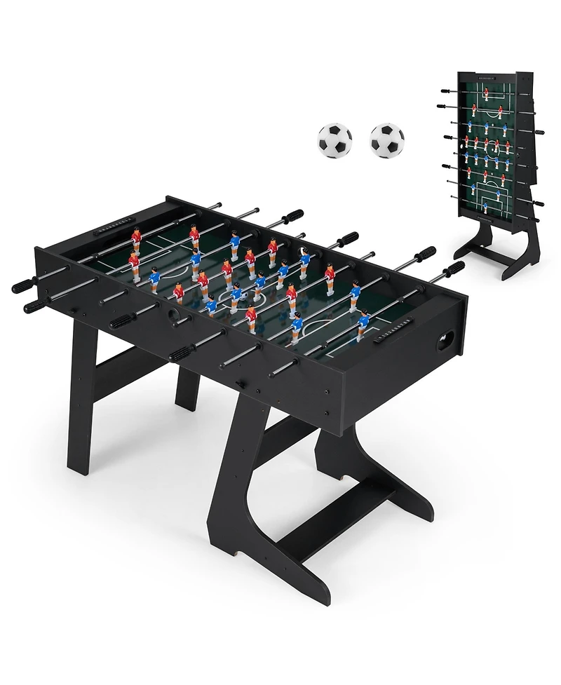 Slickblue Space-Saving Folding Foosball Table with 22 Players and Slide Scorers