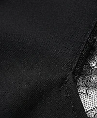 Modenaire Women's Lace Panel Deep V-Neck Tailored Blazer