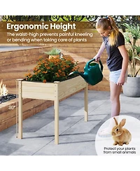 Gouun 47-Inch Raised Vegetable Garden Bed with Drainage Holes