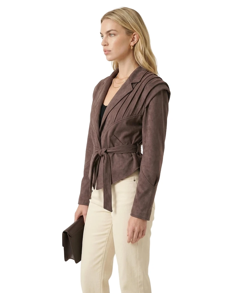 Modenaire Women's Structured Belted Jacket