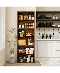 Sugift 6-Tier Bookcase with Open Shelves and Anti Toppling Kit