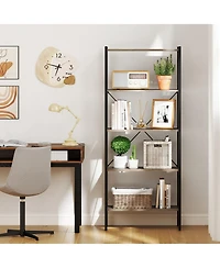 Sugift 5-Tier Bookshelf with Open Shelves and Heavy Duty Metal Frame