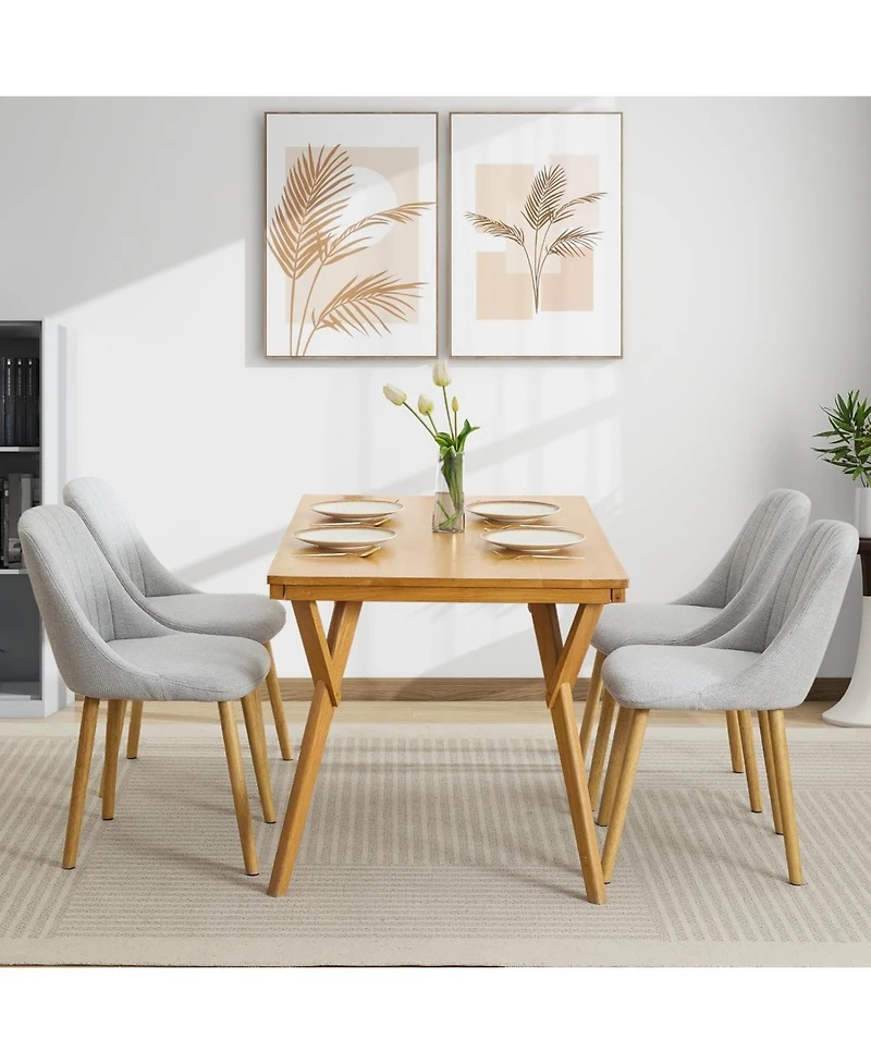 gaomon Dining Chairs Set of 6,Modern Fabric Upholstered Kitchen Chairs with Solid Legs, Weight Capacity 300lbs