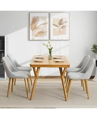 gaomon Dining Chairs Set of 6,Modern Fabric Upholstered Kitchen Chairs with Solid Legs, Weight Capacity 300lbs