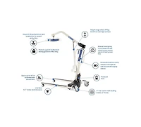 Invacare Reliant 600 Bariatric Battery-Powered Patient Lift, 600 lb Capacity, Manual Folding Base
