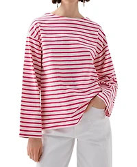 Scalpers Women's Stripes Label Ls Tee