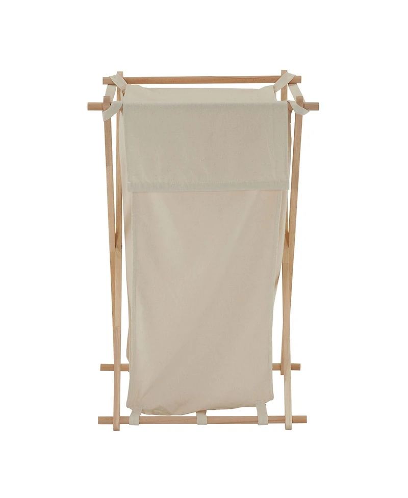 Household Essentials X-Frame Wood Laundry Hamper