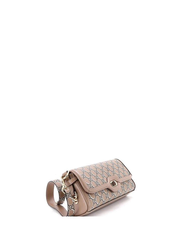 Pre-Owned Gucci Small Luce Shoulder Bag Optical Gg Printed Leather