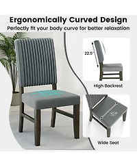 Gymax Dining Chair Set of 2 Mid-Century Modern Velvet Fabric Upholstered Chairs