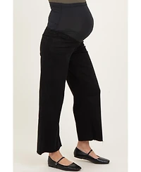 Pinkblush Maternity Raw Hem Crop Wide Leg Jeans