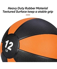 Zeny Fitness Medicine Ball 12lb, Weighted Exercise Ball with Textured Grip Fitness Core Strength Training Rubber Ball Home Gym Workout Equipment