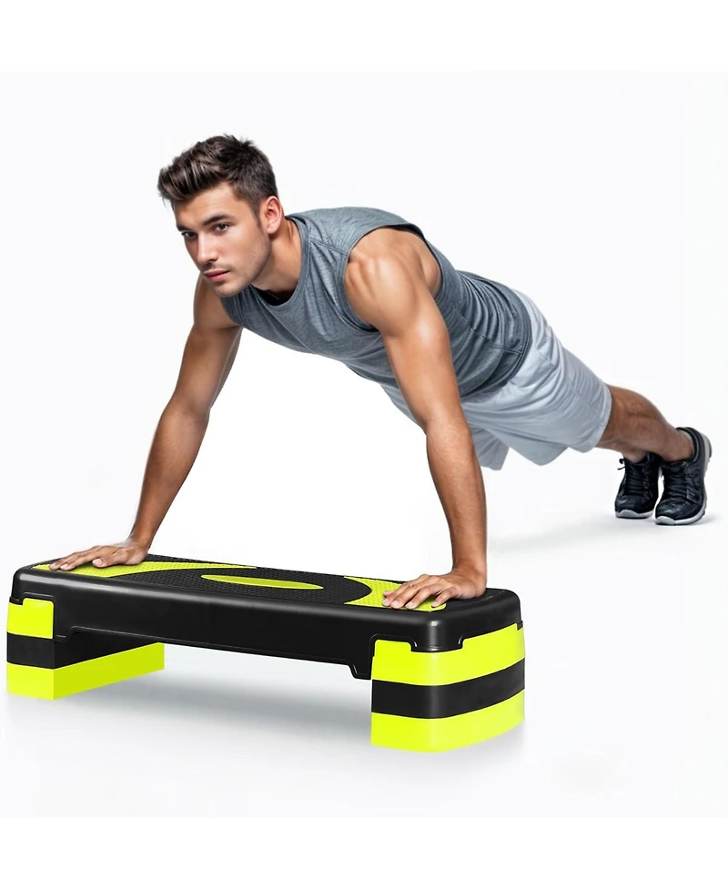 Zeny 31 Aerobic Step Platform, Adjustable Exercise Workout Stepper with Stable Risers, Stand Up Steppers for Exercise at Home, Fitness Equipment