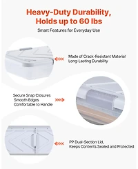 Gouun Under-Bed Rolling Storage Bins with Locking Wheels and Lid, 31.7 x 15.6 x 6.9 in, 4 Pack