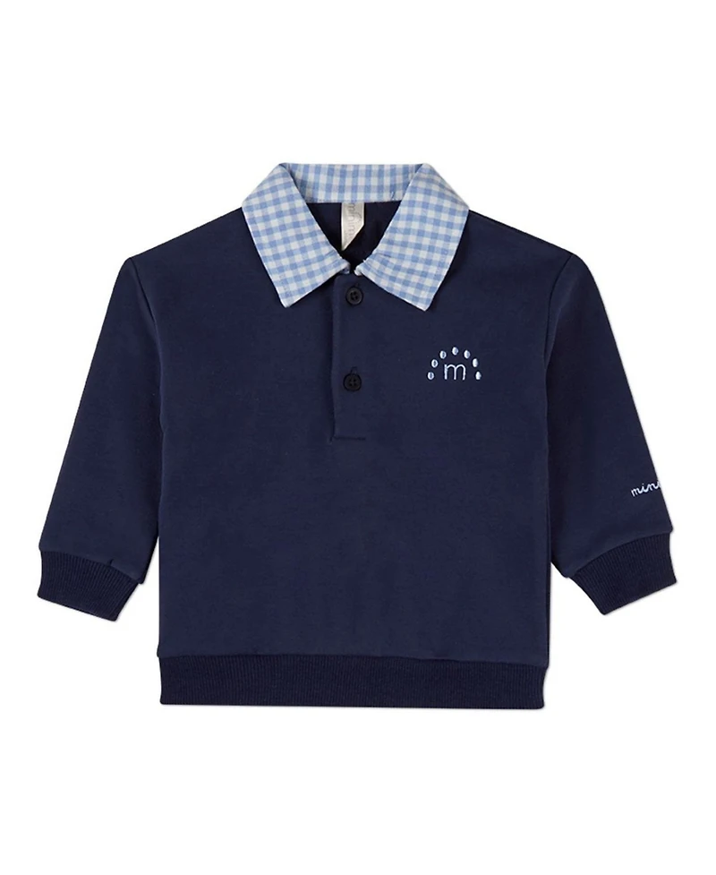 MeMoi Little & Big Boys Gingham Collared Sweatshirt