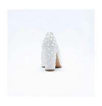Forever & Always Shoes Women's Margaret Ivory Lace Stiletto
