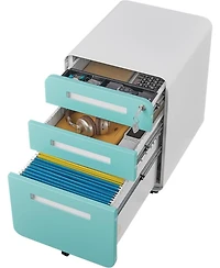 gaomon Drawer Mobile File Cabinet with Lock, Under Desk Metal Filing for Home Office, Storage 5 Wheels Letter/Legal