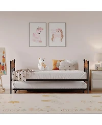 gaomon Metal Daybed with Optional Trundle Stylish Headboard