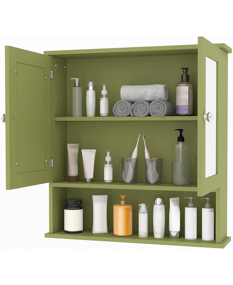 gaomon Bathroom Wall Cabinet - 23x22.1x5.1 Inch Medicine with Adjustable Shelf, Mounted Storage for Bathroom, Kitchen, Laundry Room