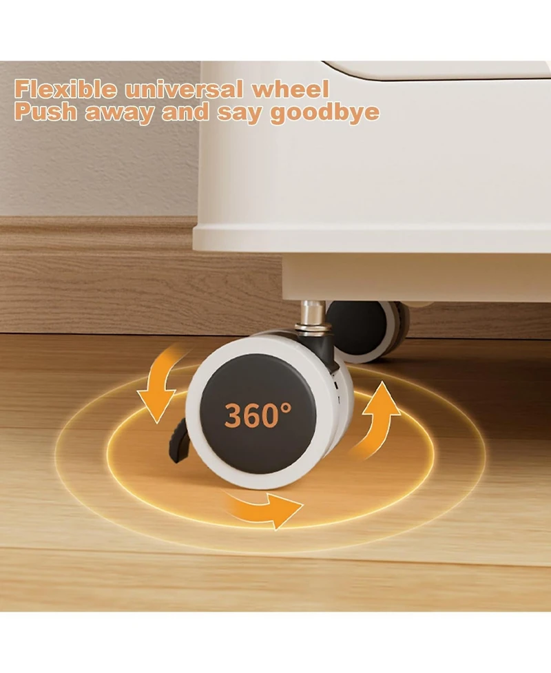 gaomon 2 Pack Rolling Laundry Hamper with Lid, Collapsible Plastic Clothes Basket with Wheels