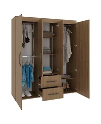 Fm Furniture Extremoduro 4-Door Wardrobe with Drawers and Shelves for Storage, Modern Design