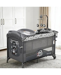 gaomon 4 1 Baby Bassinet and Playard with Changing Table Toy Bar