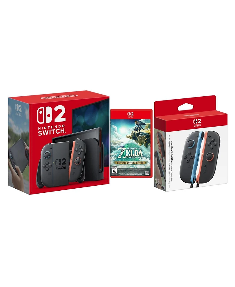 Nintendo Switch 2 Console with Zelda Tears of the Kingdom and Extra Joy-Cons Bundle