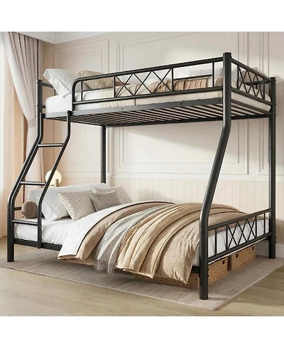 gaomon Bunk Bed Heavy Duty Metal with Ladder and Safety Rails, No Box Spring Required