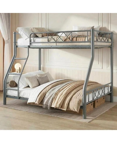 gaomon Bunk Bed Heavy Duty Metal with Ladder and Safety Rails, No Box Spring Required