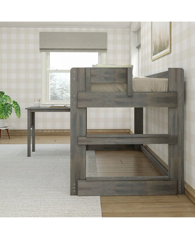 Max & Lily Solid Wood Loft Bed with Desk, Modern Farmhouse High Twin Loft Bed For Kids