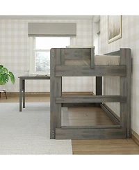 Max & Lily Solid Wood Loft Bed with Desk, Modern Farmhouse High Twin Loft Bed For Kids