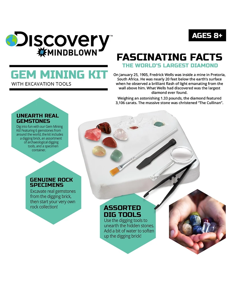 Discovery Kids Mindblown Gemstone Excavation Kit