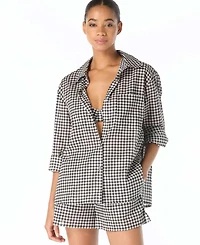 Michael Kors Women's Button-Down Swim Cover Up Shirt