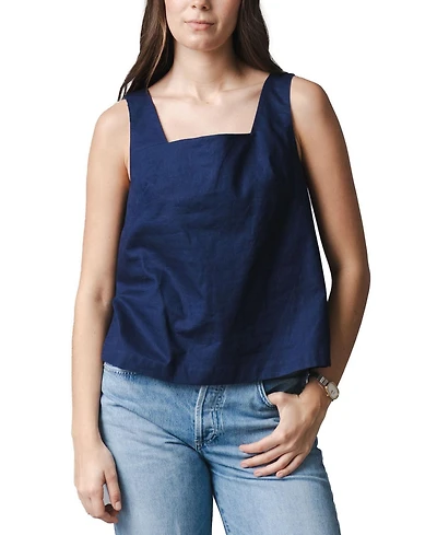 Hope & Henry Women's Linen Square Neck Tank