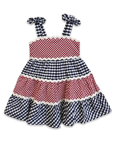 Blueberi Boulevard Girls' 2T-6X Americana Gingham Sundress