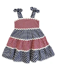 Blueberi Boulevard Girls' 2T-6X Americana Gingham Sundress