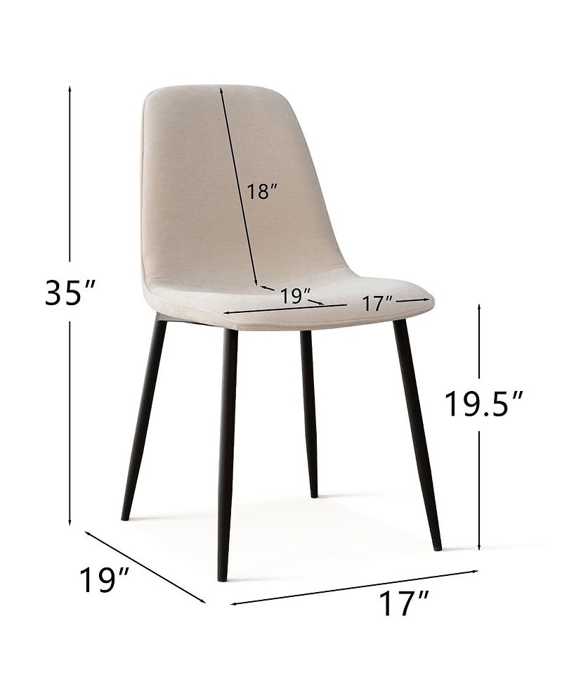 Maison Boucle Modern Chenille Upholstered Dining Chairs Set of 4, Metal Legs