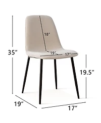 Maison Boucle Modern Chenille Upholstered Dining Chairs Set of 4, Metal Legs