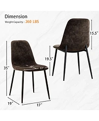 Maison Boucle Modern Chenille Upholstered Dining Chairs Set of 4, Metal Legs