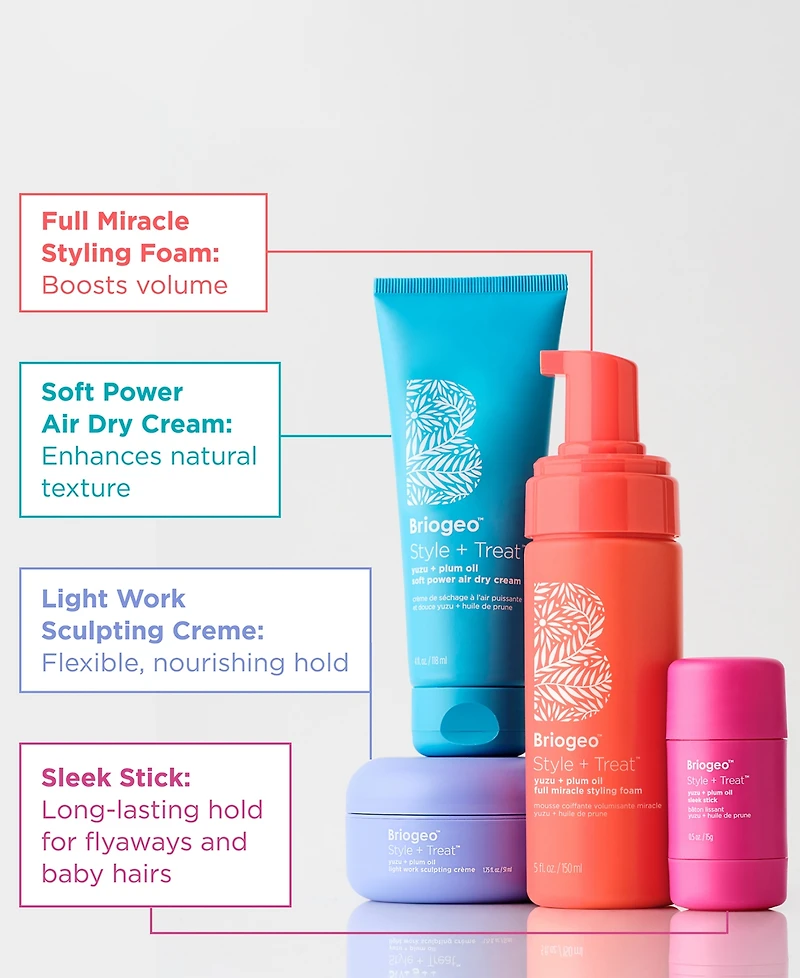 Briogeo Style + Treat Yuzu + Plum Oil Full Miracle Styling Foam, 5 oz.