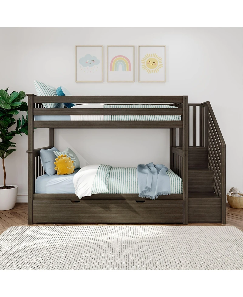 Max & Lily Twin over Staircase Bunk with Trundle